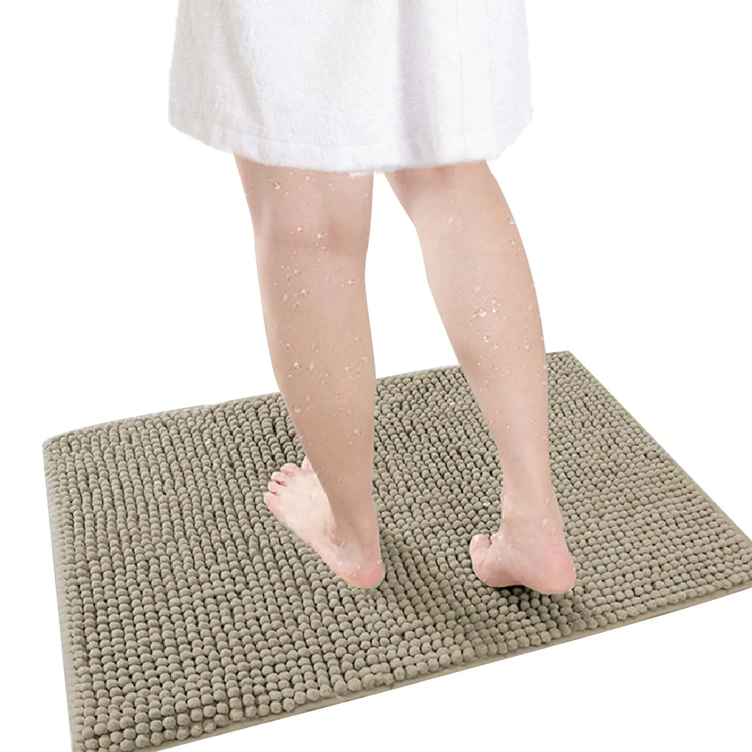 Thick Chenille Bath Mat Bathroom Water Absorption Plush Floor Mats