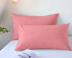 Set of 2 Luxury Brushed Pillowcases, Soft & Breathable Covers (Pink)