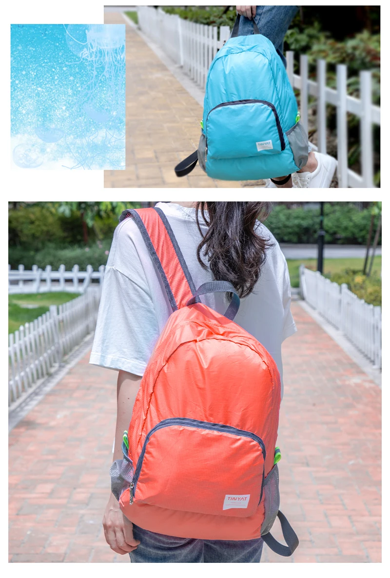 TINYAT 13L Ultraleichter faltbarer Rucksack, wasserdichte Outdoor-Klettertasche für Reisen, Radfahren, Fitnessstudio, täglicher Gebrauch – Detail 8