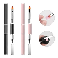 Gel Brush & Picker, 2 IN 1 Design Nail Brush and Spatula,Gel Nail Brush Tool for Acrylic Nails Extension Gel 1