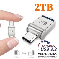 Mini 2TB Flash Drive USB 3.0 Fast Type C Pen Drive Memory Stick High Speed Data 512GB For Computers Phone PC Fast U Disk