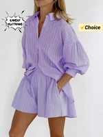 Summer Fashion New Matching Collection Women's Solid Color Jacquard Shirt Shorts Two Piece Elegant Casual Sports Set