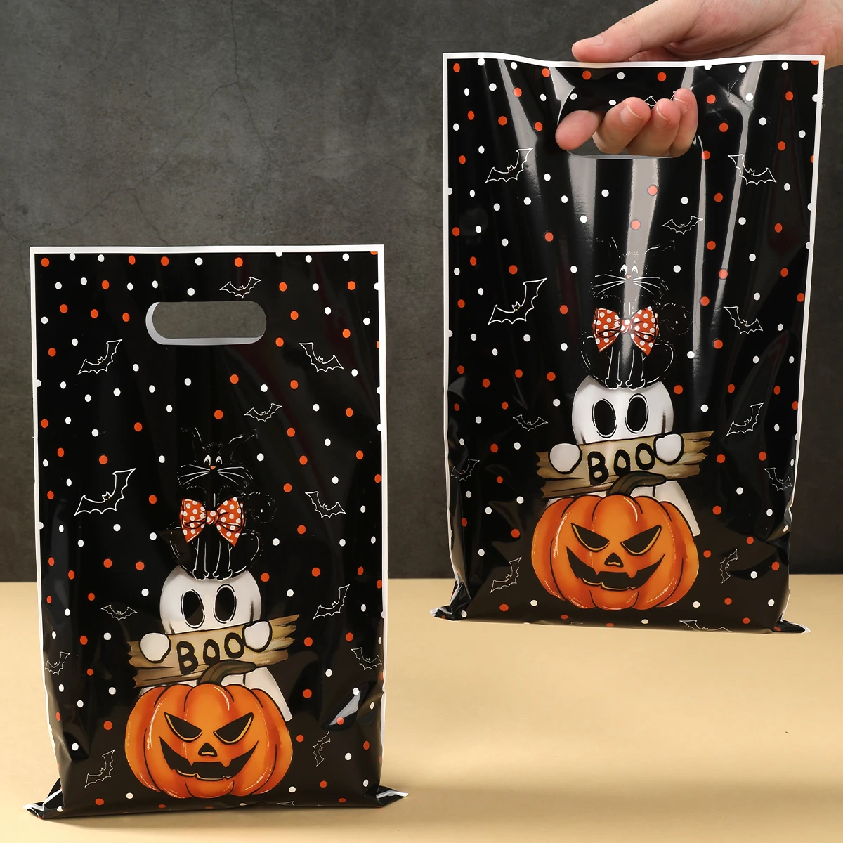 10/25/50 stücke Halloween Geschenk Taschen Happy Halloween Party Süßigkeiten Cookie Taschen Dekor Kürbis Geist Verpackung Taschen HalloweenSuppliesr ﻿