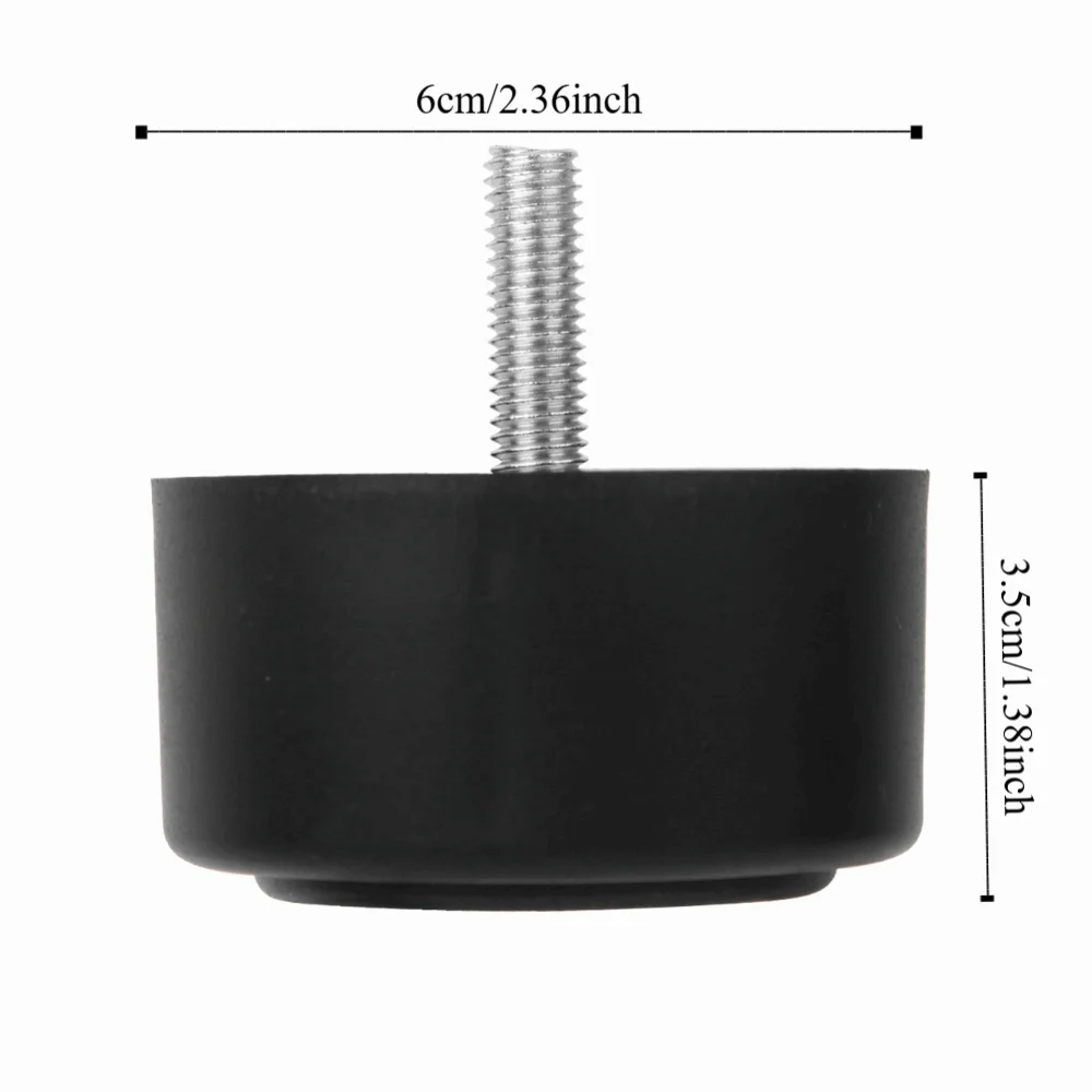 4Pcs 피트 패드 M8 나사 소파 다리 35mm 높이 60mm 너비 캐비닛 피트 PP 플라스틱 라운드 캐비닛 다리 소파 가구