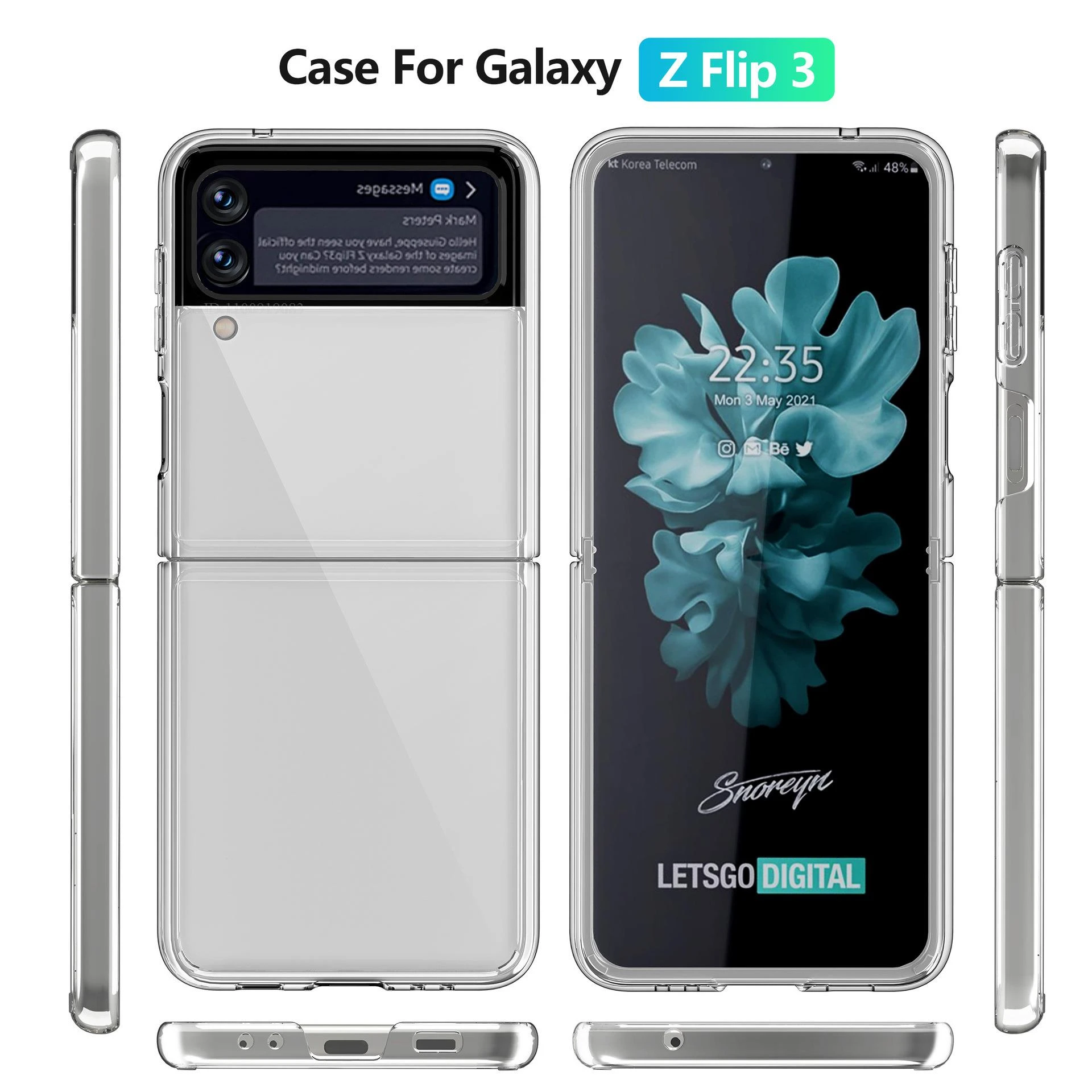 ForSamsung Galaxy Flip 3Z Accessories Cover For Samsung Z Flip 3 5G ZFlip3 Flip3 Clear Phone Capa Shell For Galaxy Z Flip 3 Case galaxy z flip3 5g case