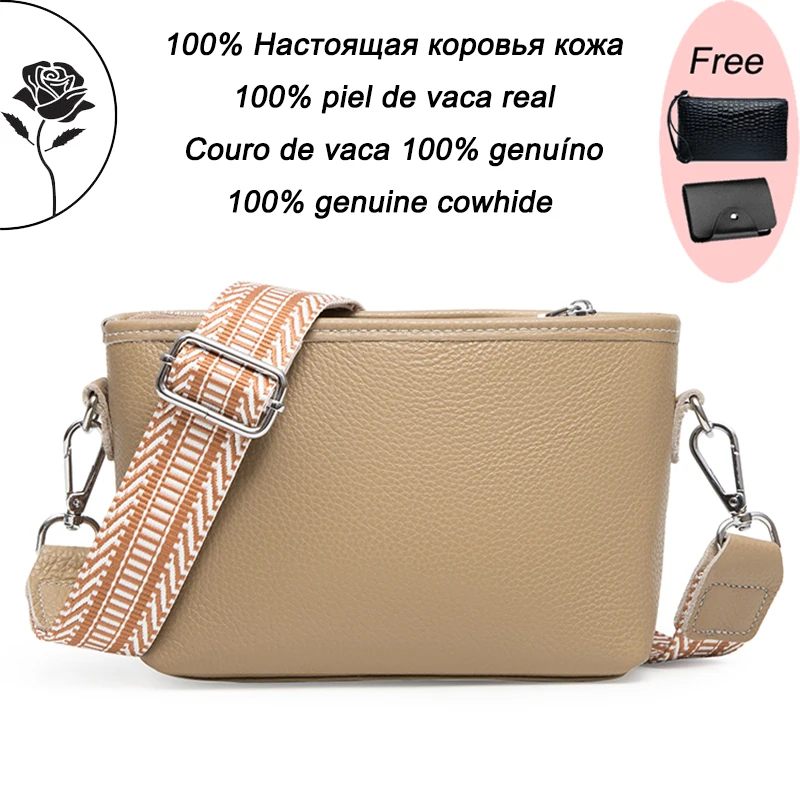 

Genuine Cow Leather Crossbody Bags for Women 2023 New Luxury Designer Handbag Casual Bucket Bag Ladies Purses Shoulder Bags