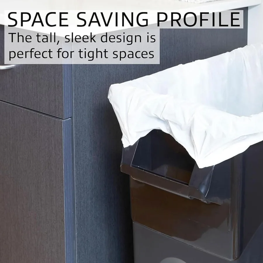 Highboy Waste Container 23 Gallon with SpaceSaving Slim Profile for Efficient Storage Easy Trash Bag Removal Feature Ideal for