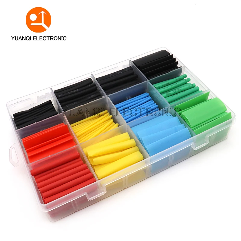 Polyolefin Shrinking Assorted Heat Shrink Tube Wire Cable Waterproof Insulated Sleeving Tubing Set 2:1 530pcs/580pcs/750pcs