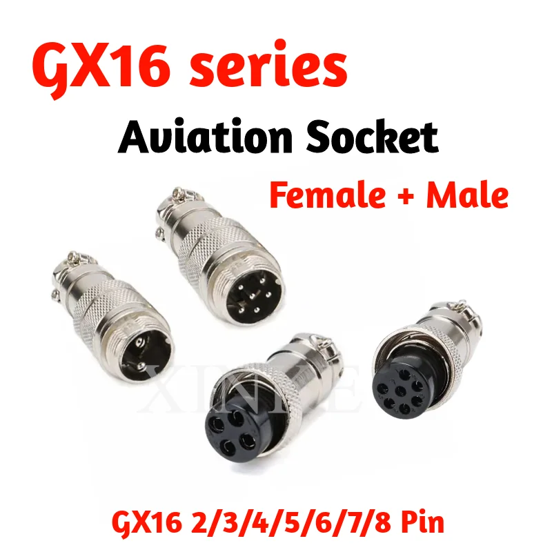 

Gx16 butt to butt aviation connector plug femal & mele 2pin 3pin 4pin 5pin 6pin 7pin 8pin docking circular connector