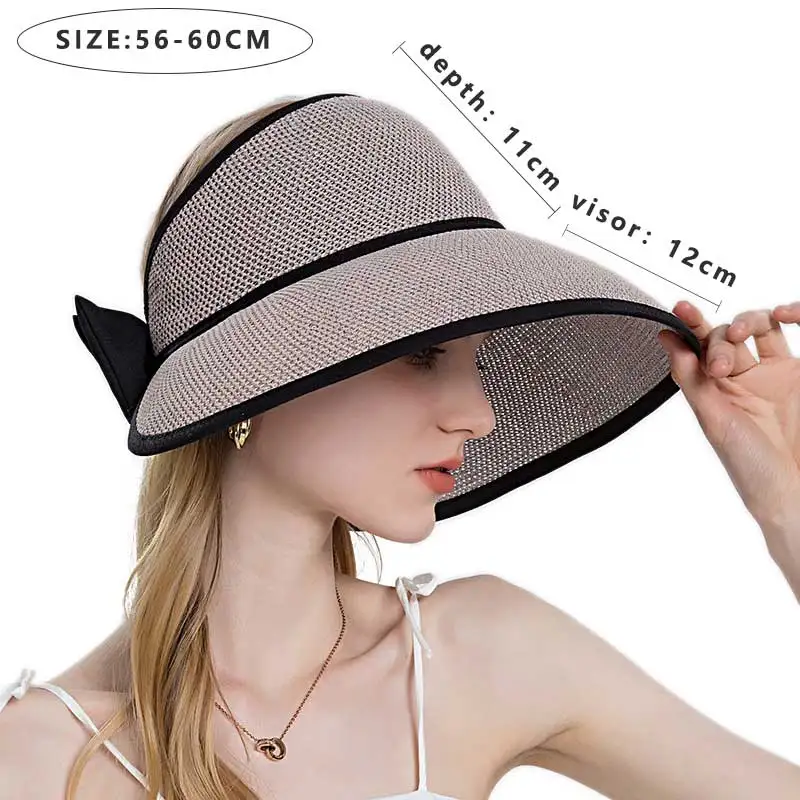 Summer Wide Brim Air Sun Hats for Women UV Protection Top Empty