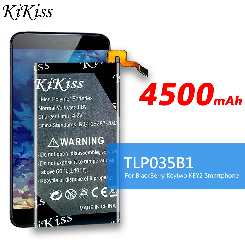 

3500mAh KiKiss TLP035B1 Battery for BlackBerry Keytwo KEY2 Key 2 Smartphone Replacement High Quality Mobile Phone Batteries