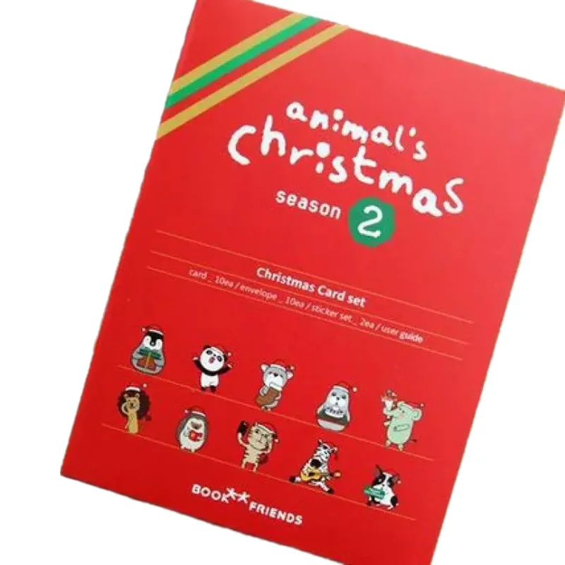 20 Pcs/Set Cute Animal Christmas Postcard Creative 3D Christmas Greeting Wish Card Birthday Gift Cards With Envelope