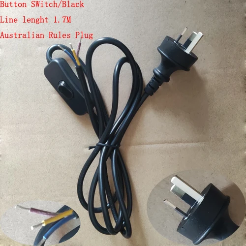 Versatile EU Plug with Dimmer Switch - 1.7M Black/White Lamp Cable for Table and Floor Lamps (110-220V)