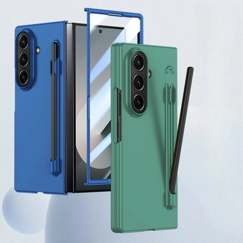 Multi-Color Ultra-Thin Matte Case with Pen Slot & Touch Pen - Shockproof Hard Cover and Tempered Film