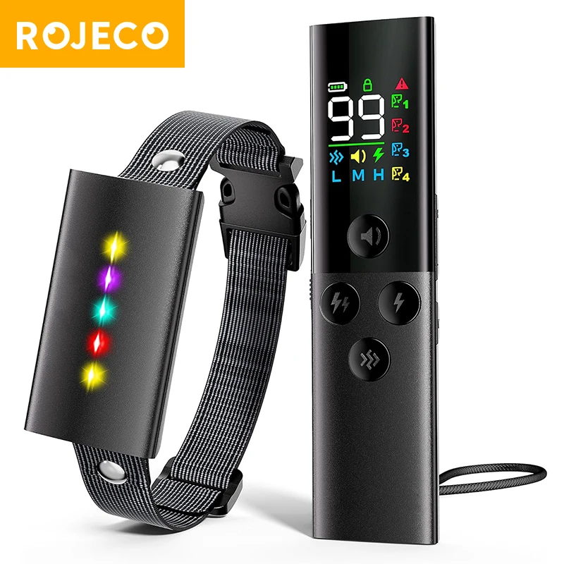 Collar de adiestramiento para perros, resistente al agua IP67, con vibración y sonido. Incluye control remoto.