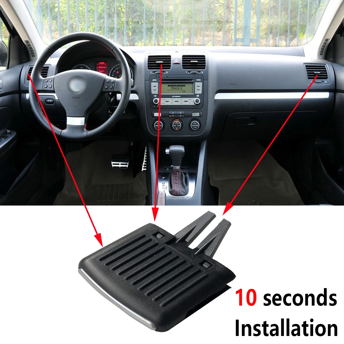 AC Air Conditioner Vent Grille 1/4/6PCS Dash Adjustment Slide Clip Pick For VW Golf 5 GTI Jetta A5 MK5 GLI Rabbit 2006 2007 2008 2009