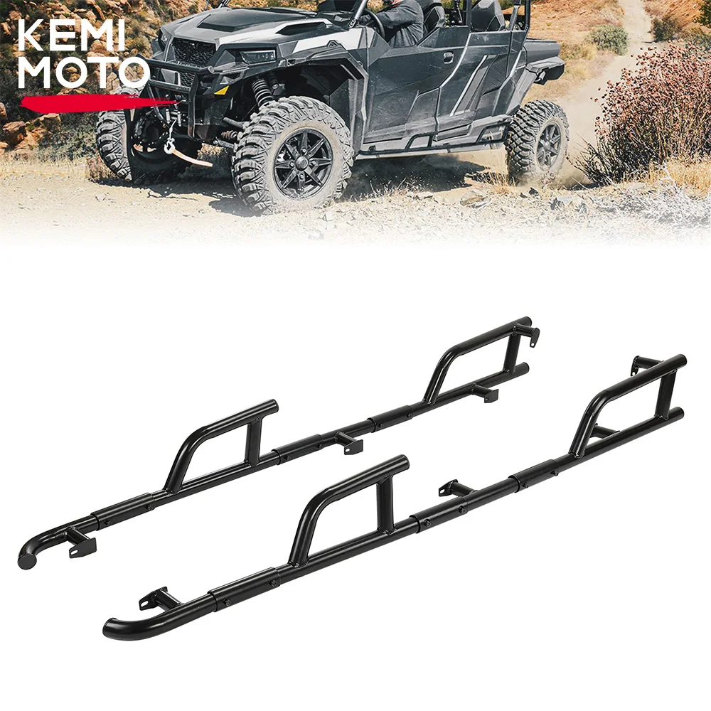 KEMIMOTO UTV Nerf Bars Rock Sliders Black Steel Tubing Compatible with