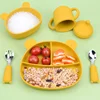 Tableware Cartoon Bear Kids Spoon Fork Set Dessert Spoon for Children Fork Baby Gadgets Feed Kid Children's Cutlery for Kids 6
