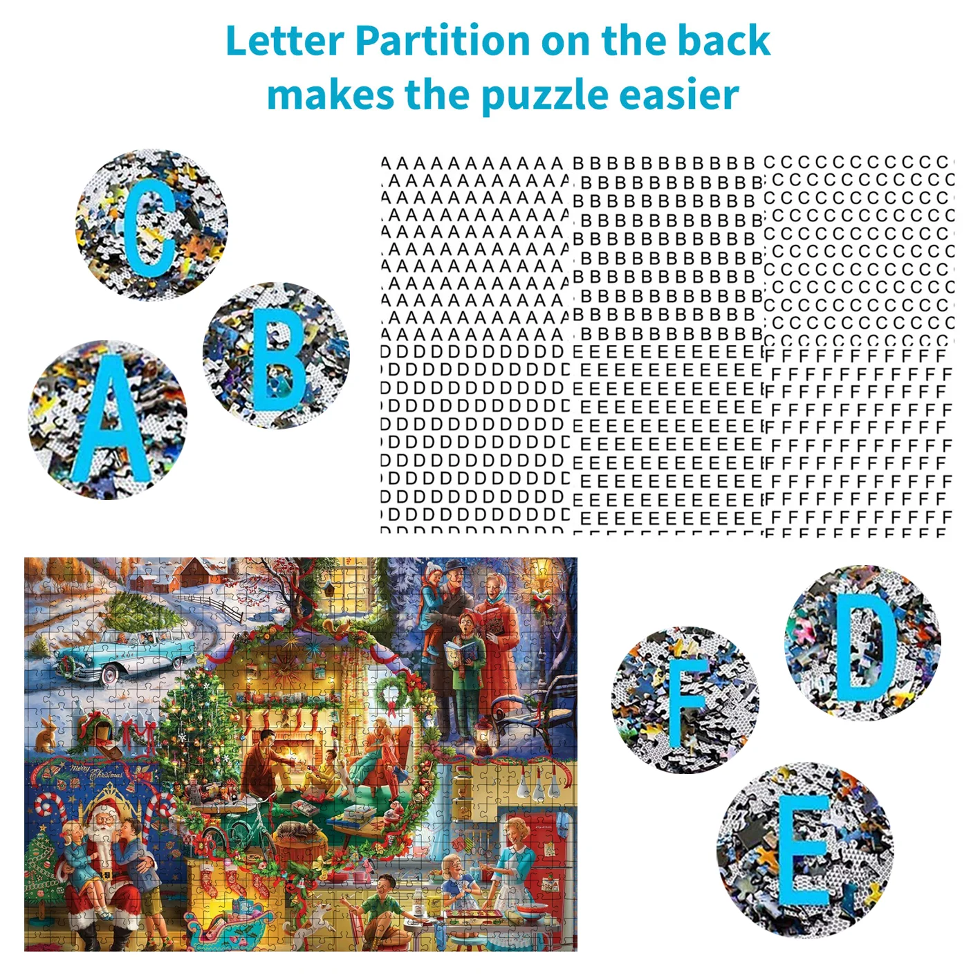 1000 Pieces Jigsaw Puzzles Merry Christmas Adults Jigsaw Puzzle 70cmX50cm(27.5inchX19.7inch) Large Puzzle Toys Gift 5