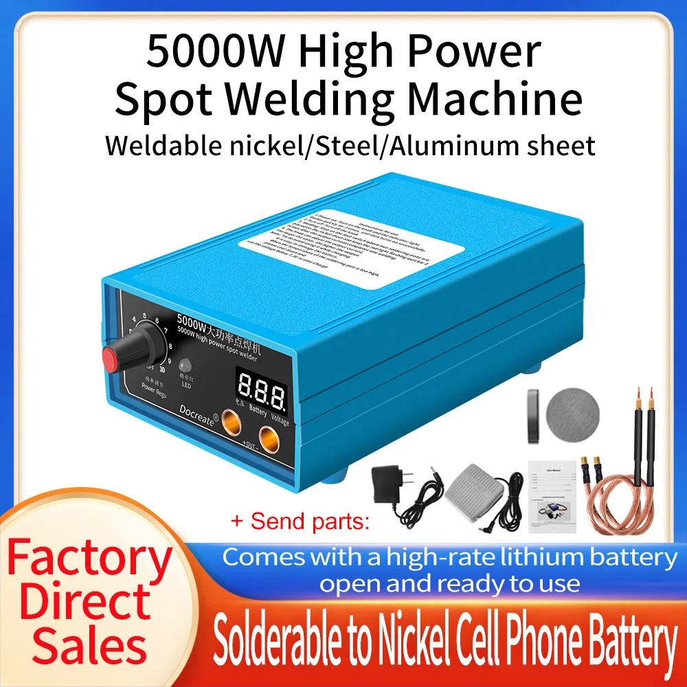 NEW Spot Welder 5000W Spot Welding High Power Handheld Machine Portable 0-800A Current Adjustable Welders for 18650 Battery