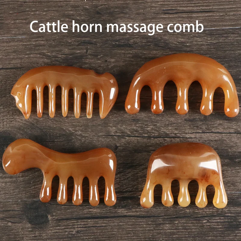 

Женская Массажная расческа, синтез рога с пятью широкими зубьями, акупунктурная обработка кровообращения, Антистатическая расческа для волос