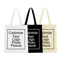 Bricolage personnel personnalisé sac fourre-tout Shopping ajouter votre Logo imprimer conception originale mode voyage toile sacs à bandoulière femmes sacs à main 1