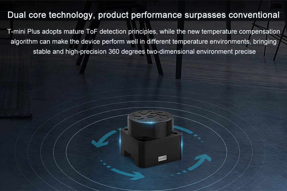 T-Mini Plus ToF Lidar Scanner 360° 2D Sensor 12Hz Scan Rate 12m Ranging Distance