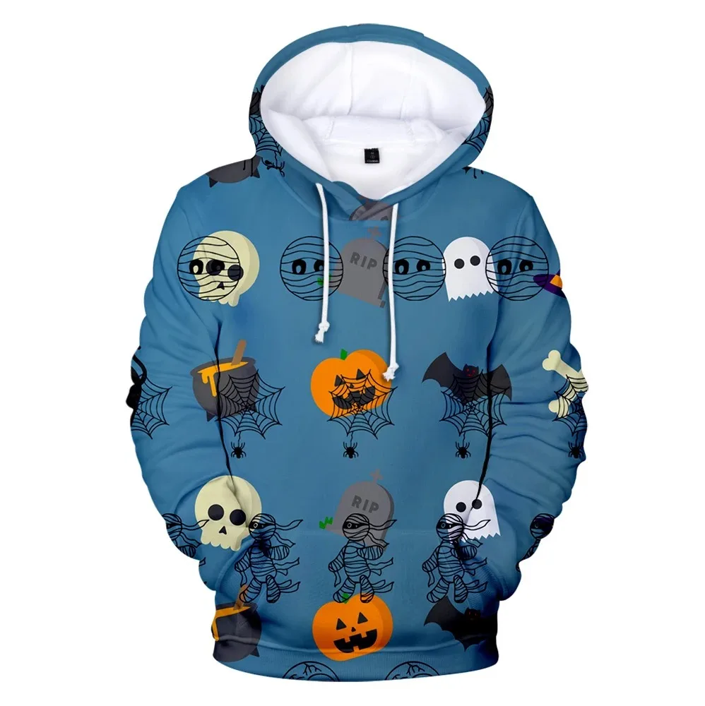 Hoodies unissex 3D Halloween, tops casuais, pullovers Hip Hop, outwear com capuz, moletons para homens, mulheres, meninos, 2024