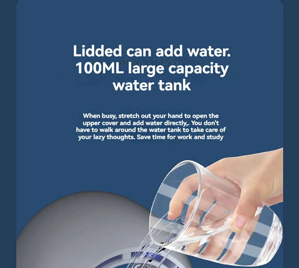 Mini Air Cooler Humidification Cooling USB Silent Timed Air Conditioning Fan Colorful Lights Night Light Led Screen 6 Wind Speed