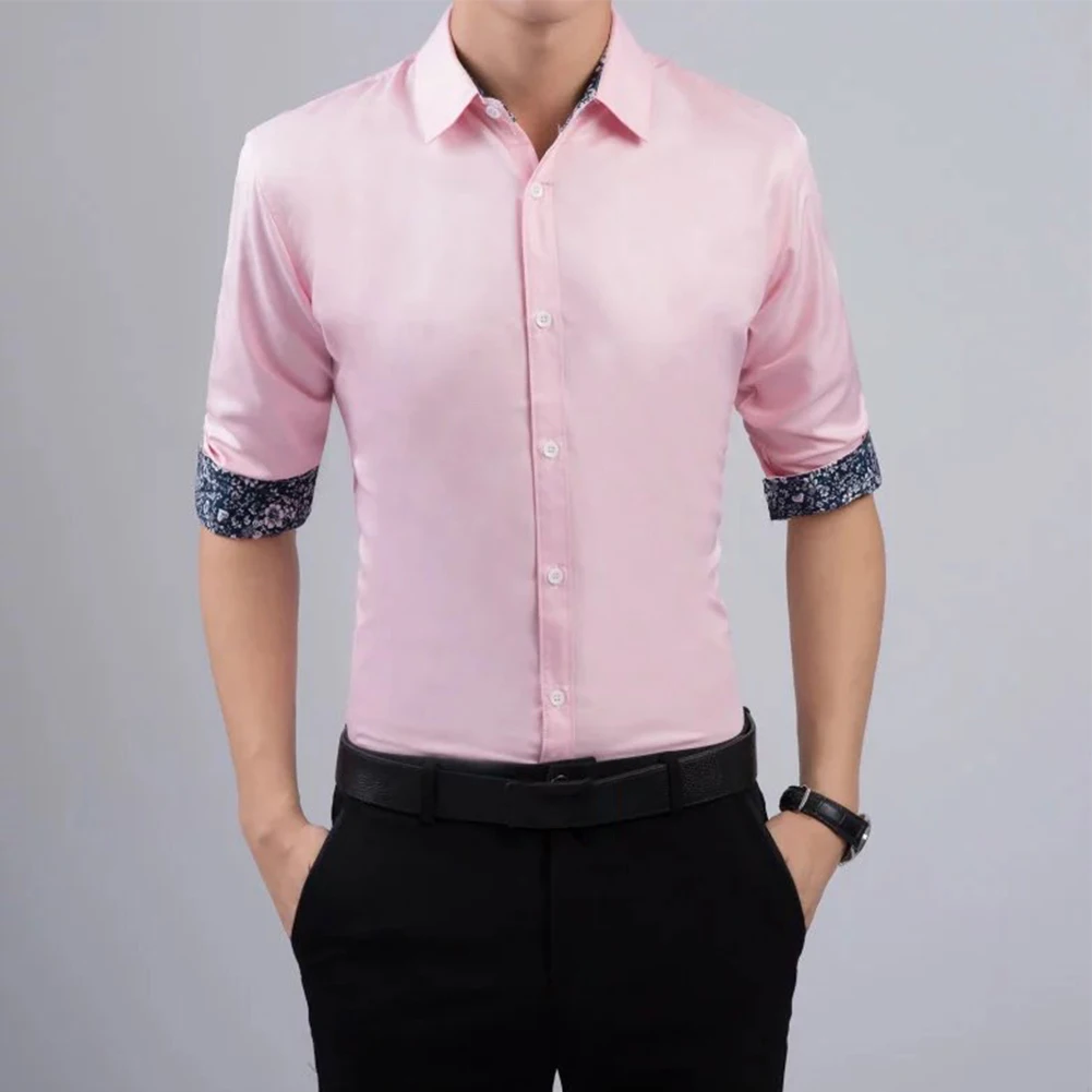 

Comfy Fashion Mens Shirt Regular Shirt Slim Solid Color Summer Workwear Athletic Autumn Breathable Button Down