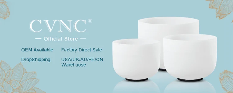 CVNC 8インチ フロストクォーツクリスタルシンギングボウル チャクラ C