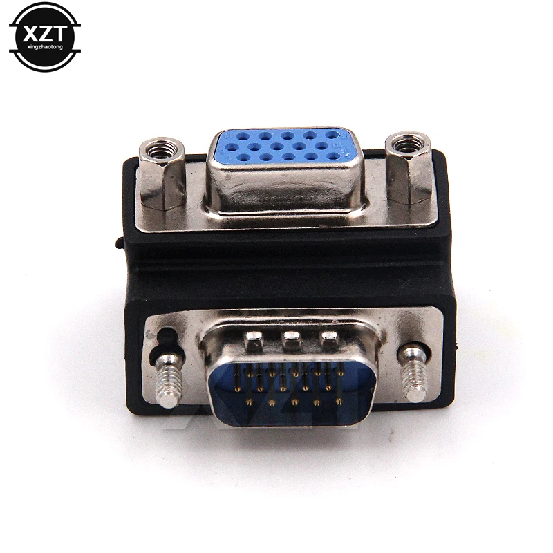 NEW 90 Degree Down Right Angled VGA SVGA Male To VGA 15Pin Female Monitor Adapter for PC Laptop TV