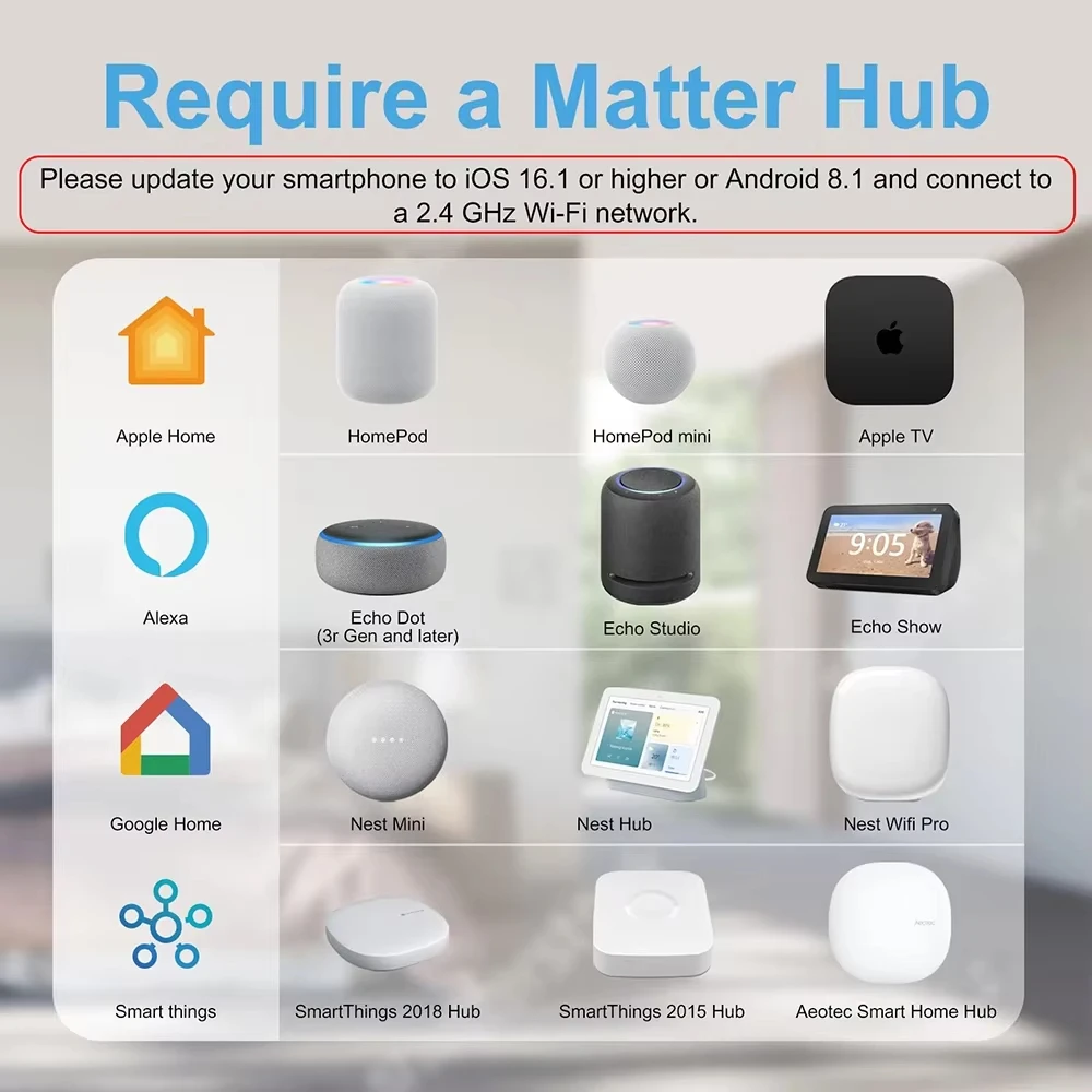 Matter 20A EU 가전 콘센트 미니 스마트 플러그 어댑터 APP 제어는 HomeKit Siri Alexa Google WiFi 스마트 소켓과 함께 작동합니다.