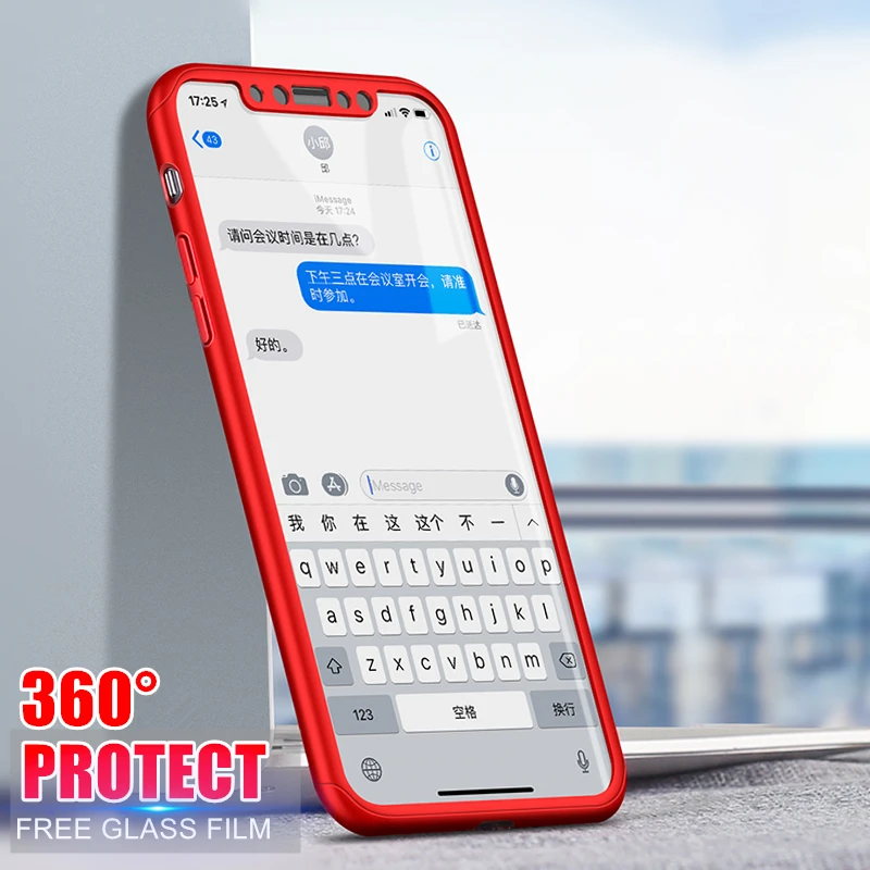 360 Full Protective Phone Case For iPhone 13 12 11 Pro Max XR X XS 6 7 8 Plus SE2 Mini Shockproof Hard PC Cover With Glass Coque iphone 11 Pro Max  lifeproof case iPhone 11 Pro Max