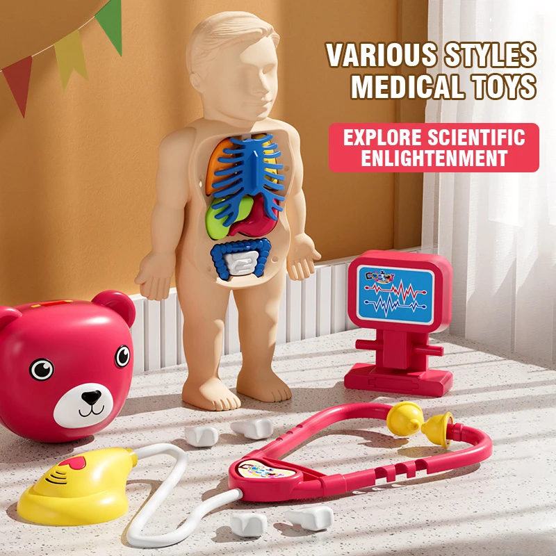 Children Hospital Pretend Play Toys Doctor Nurse Play House Toy Medical Tool Set Games for Girls Boys Nursing Medicine Suitcase