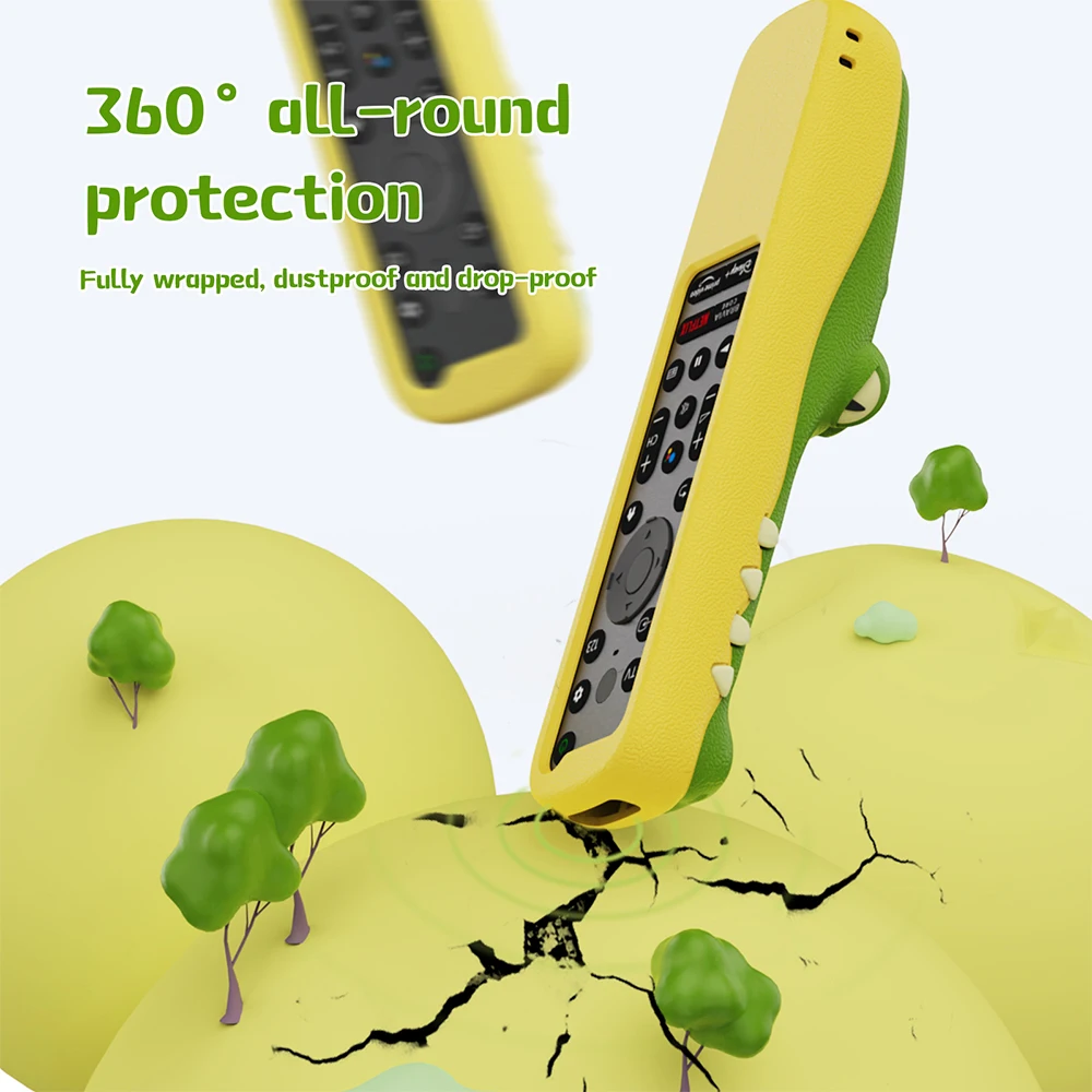 Silicone Case for Sony TV Remote Control X90L RMF-TX910U TX900C TX800C TX811D Cartoon Crocodile Protective Cover Eco-friendly silicone remote case silicone remote cover silicone remote sleeve remote controller cover silicone case protector