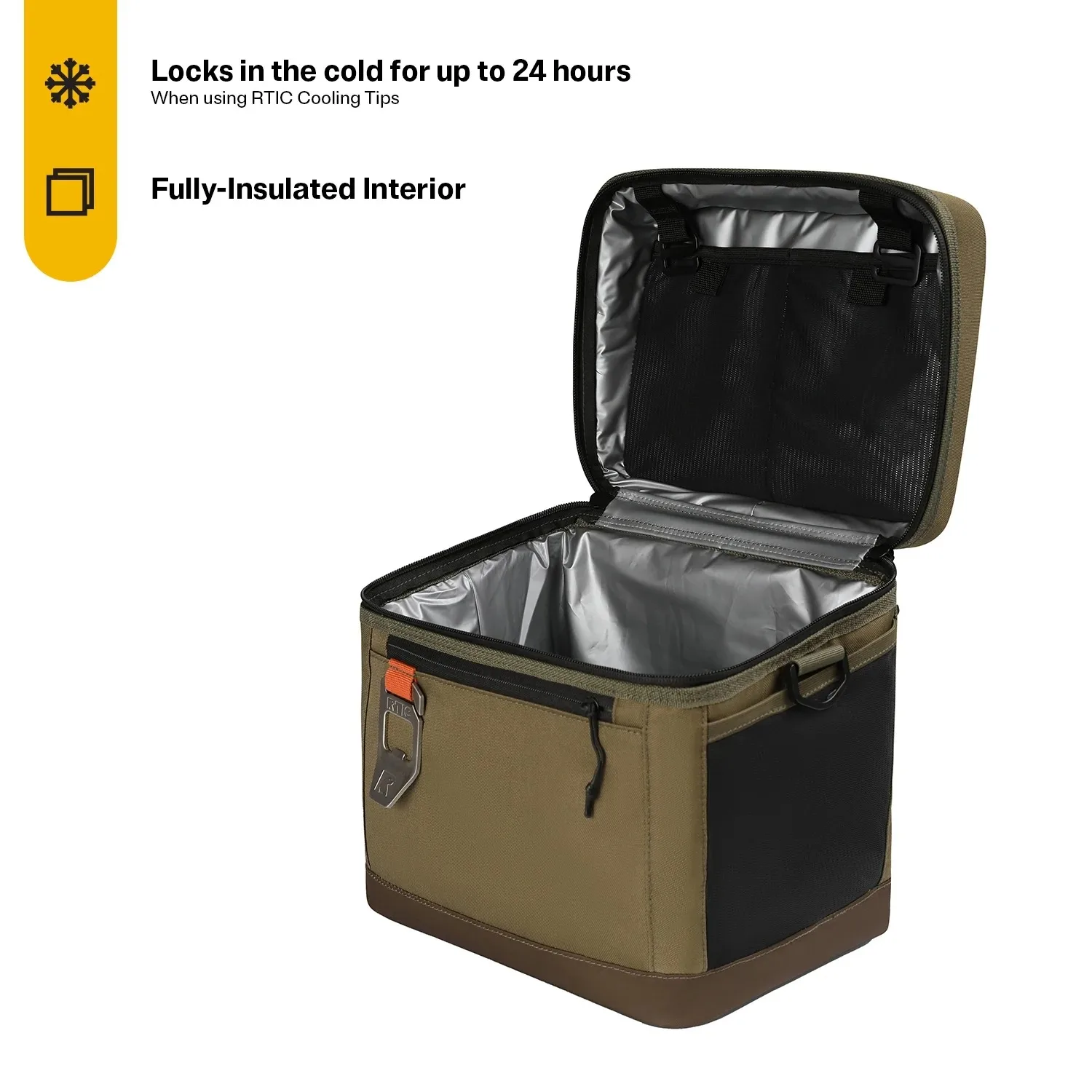 15 Can Everyday Cooler, Insulated Soft Cooler with Collapsible Design, Olive