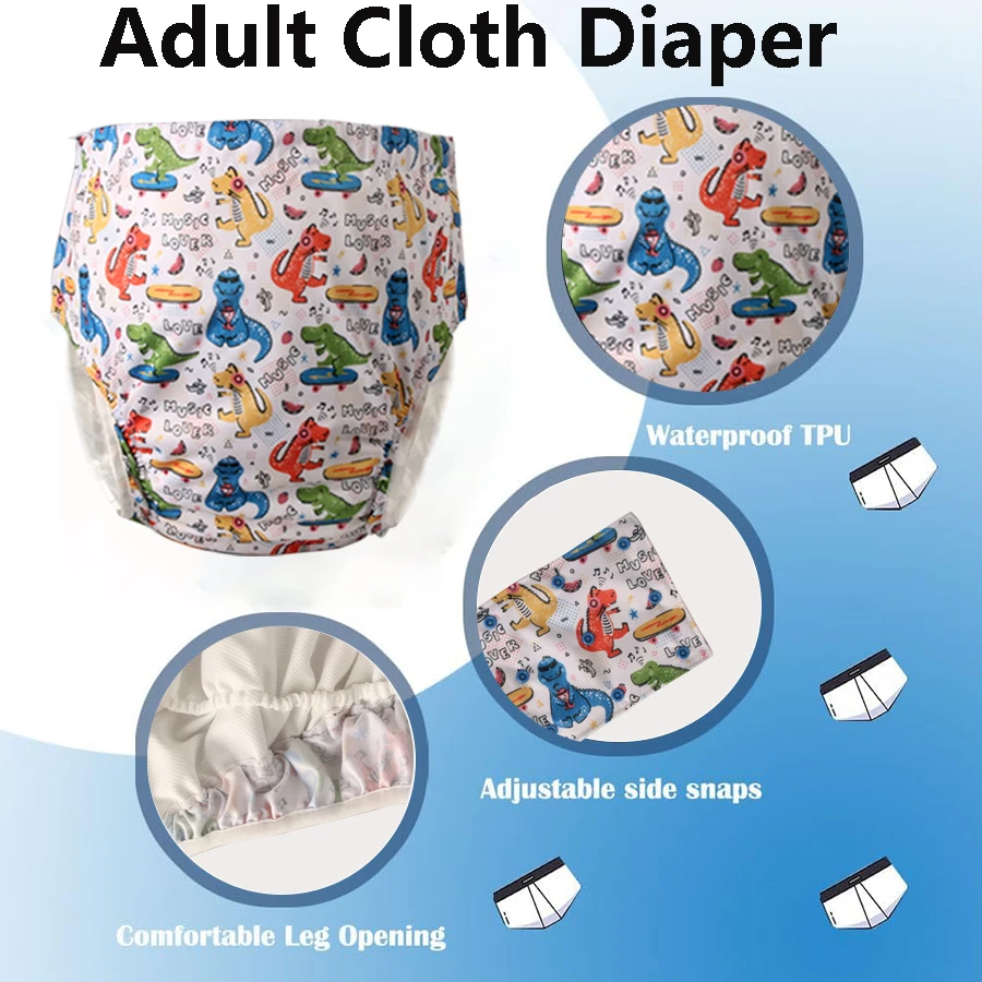 Disposable Adult Diapers 1 pc XXL Side Zippered Adult Diaper Waterproof Leak-Proof