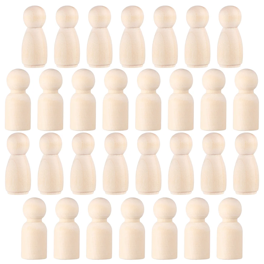 

Graffiti Unfinished Wood Craft DIY Wooden Peg Dolls Crafts People Unpainted Puppets