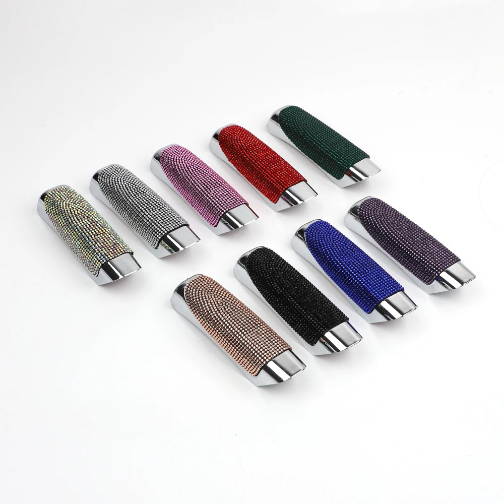 Shiny Diamond Crystal Car Handbrake Covers Auto Gear Shift Anti-slip Collars Pink Bling Car Accessories Interior for Women