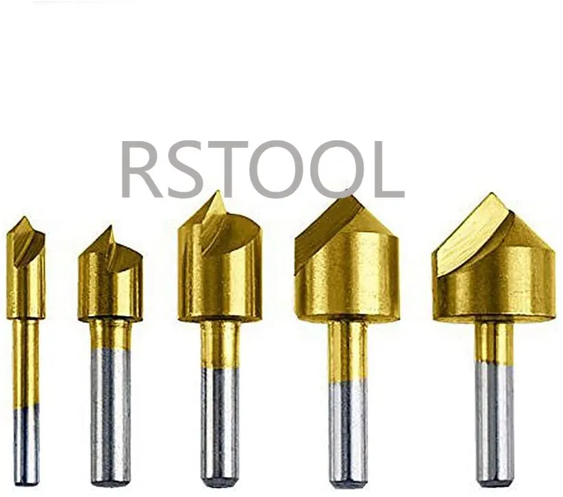 5pcs Metric 6mm 10mm 13mm 16mm 19mm Titanium Coated Countersinks Single