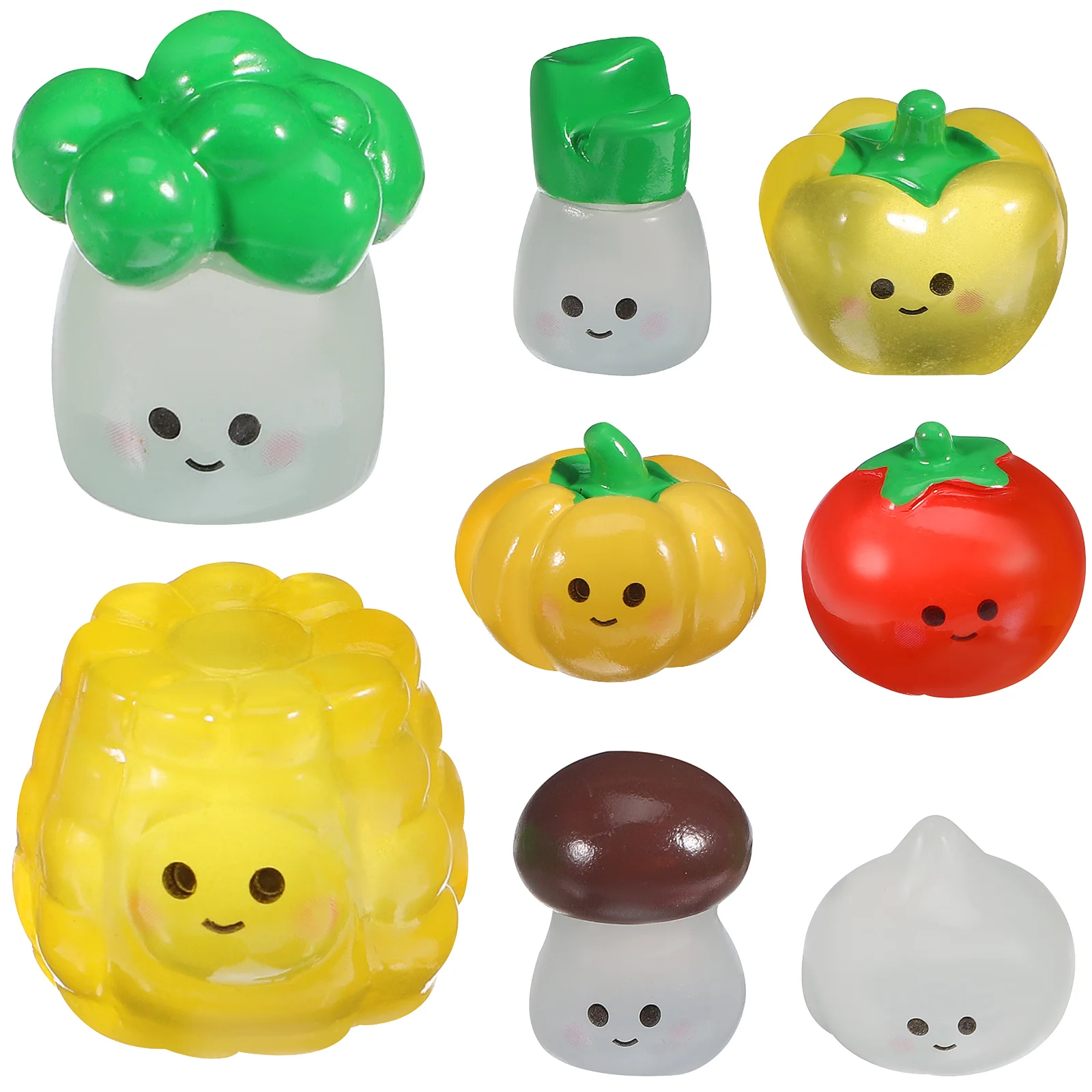 

8 Pcs Little Vegetable Bonsai Decoration Trinkets Resin Craft Mushroom Decorations Mini Food