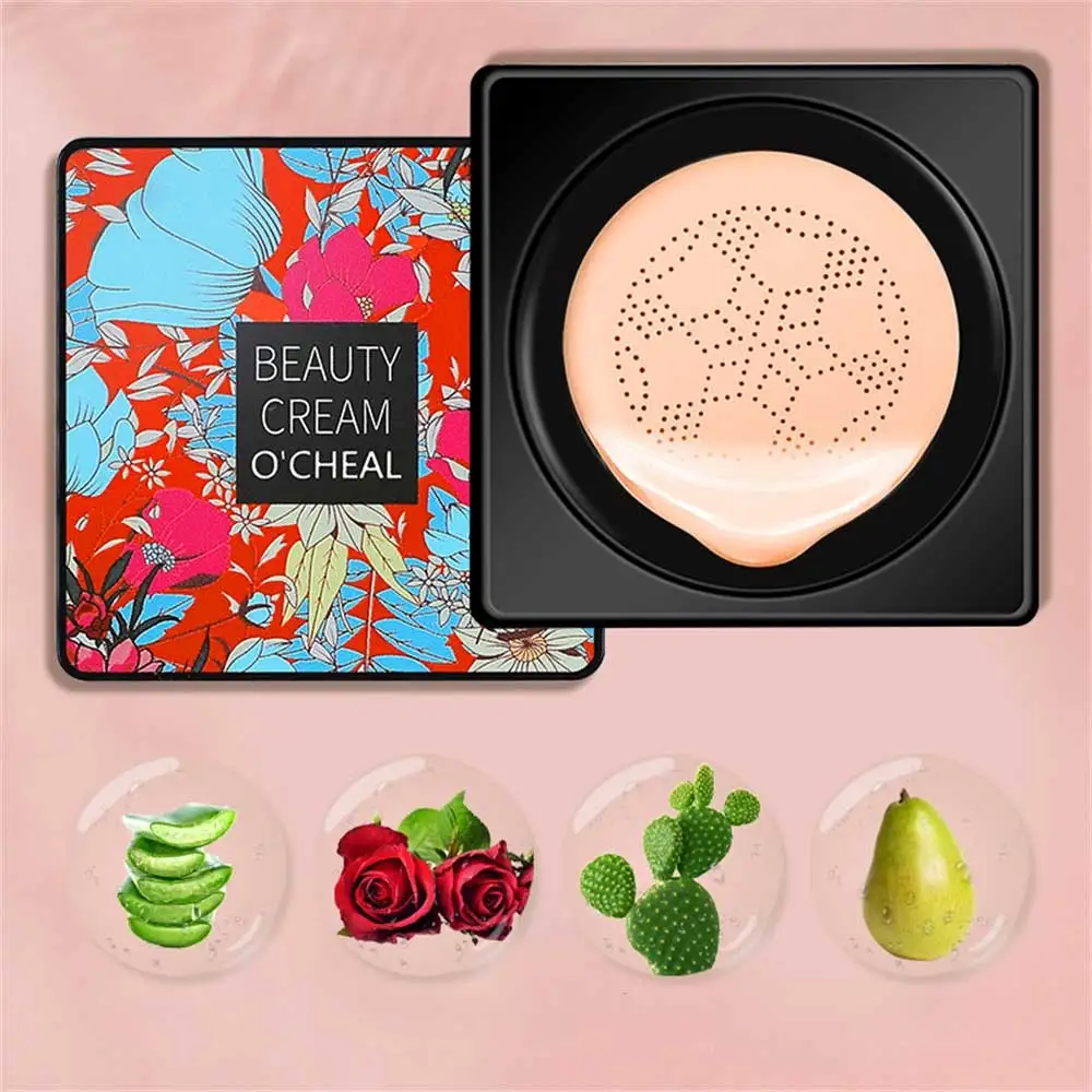 Liquid Foundation CC Cream Air Cushion Cream Cushion Foundation Makeup Cream Air Cushion CC Cream+Mushroom Head Makeup Puff Moisturizing Concealer Liquid Foundation Beauty Cream Brighten Tone For All Skin