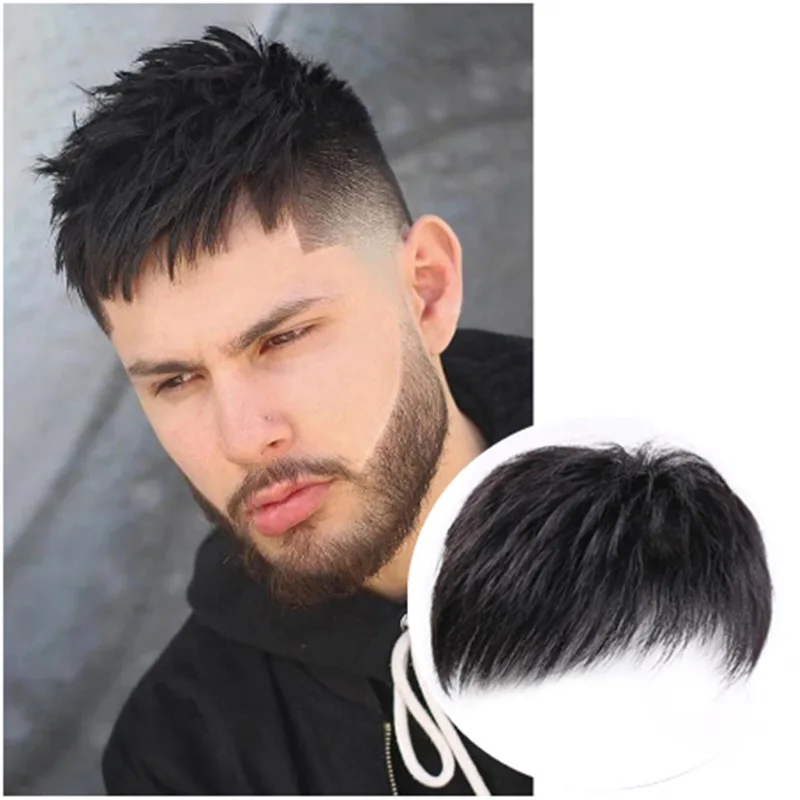 Wig patch for men s top of the head hair patch bald forehead covering white hair