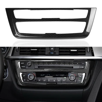 For BMW F30 F31 F34 3GT F32 F33 F36 Center Console CD/Volume Knob Adjust Panel Cover Trim Accessories, Carbon Fiber ABS Sticker 1