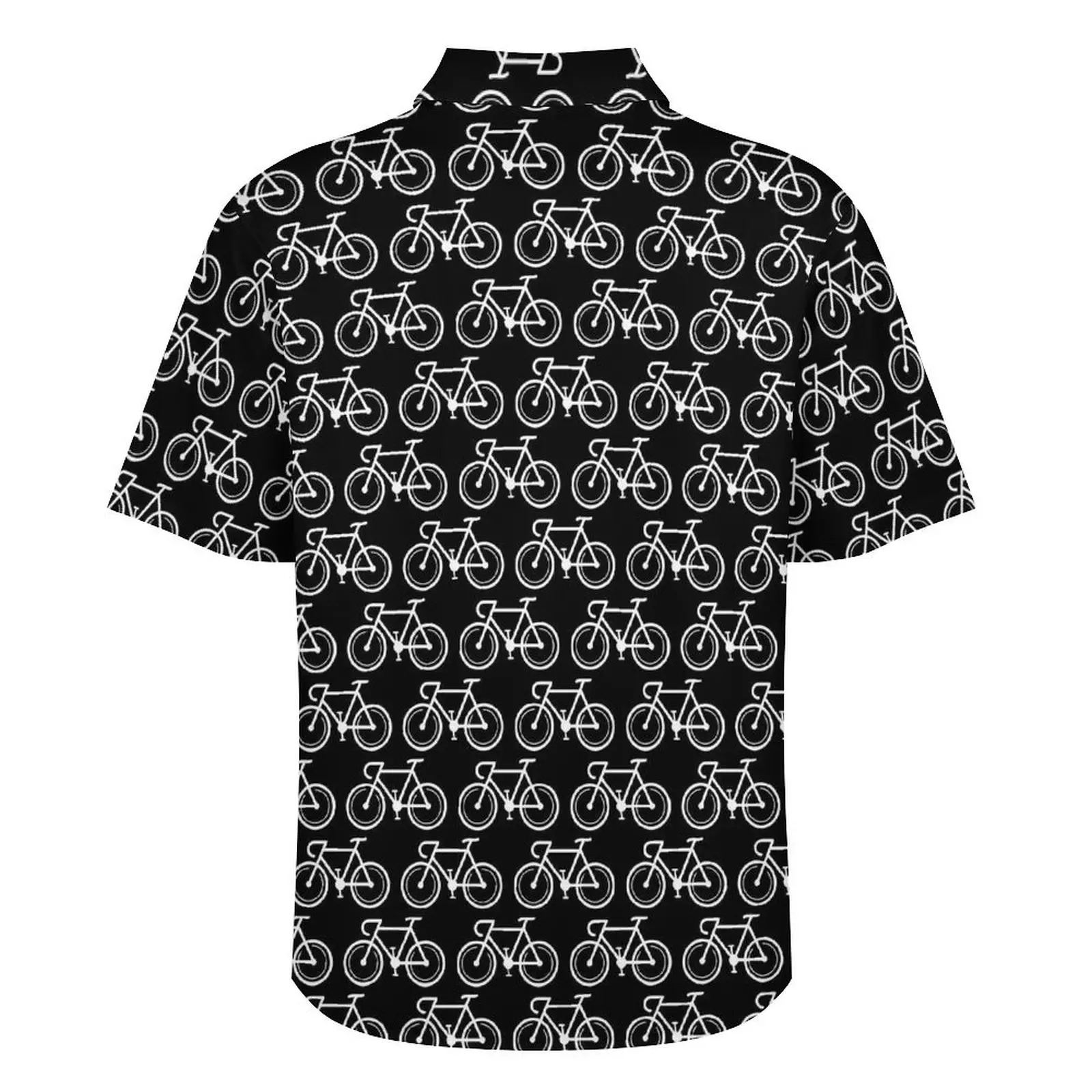 Black And White Bicycle Beach Shirt Bikes Print Hawaiian Casual Shirts Men Novelty Blouses Short-Sleeved Stylish Graphic Clothes 4