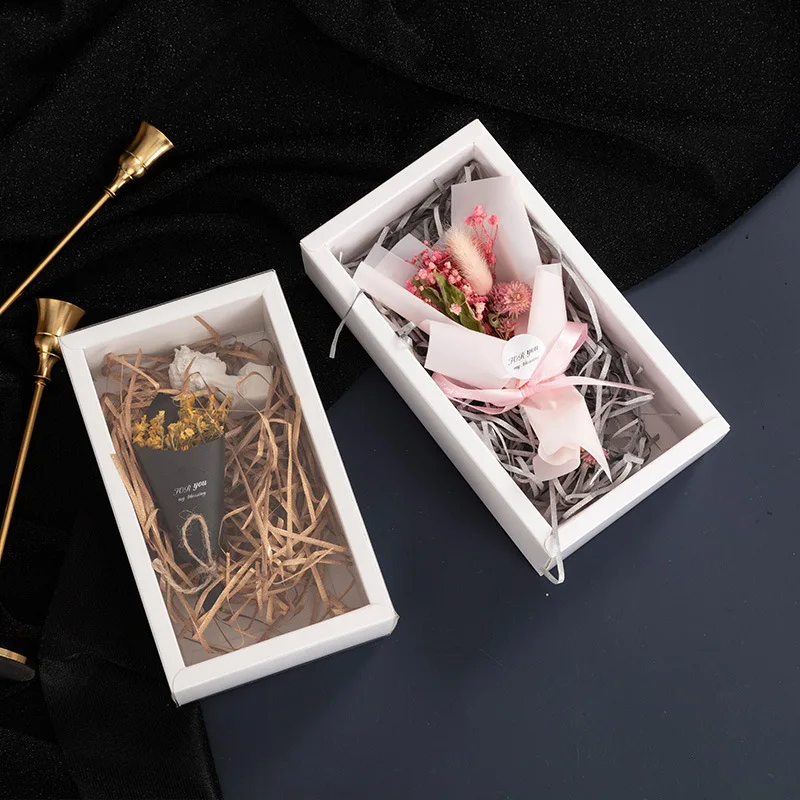 5PCS Eco-Friendly Christmas Gift Box With Clear PVC Window Packaging Candy/Craft/Cosmetics Paper Boxes For Wedding Party DIY Dec