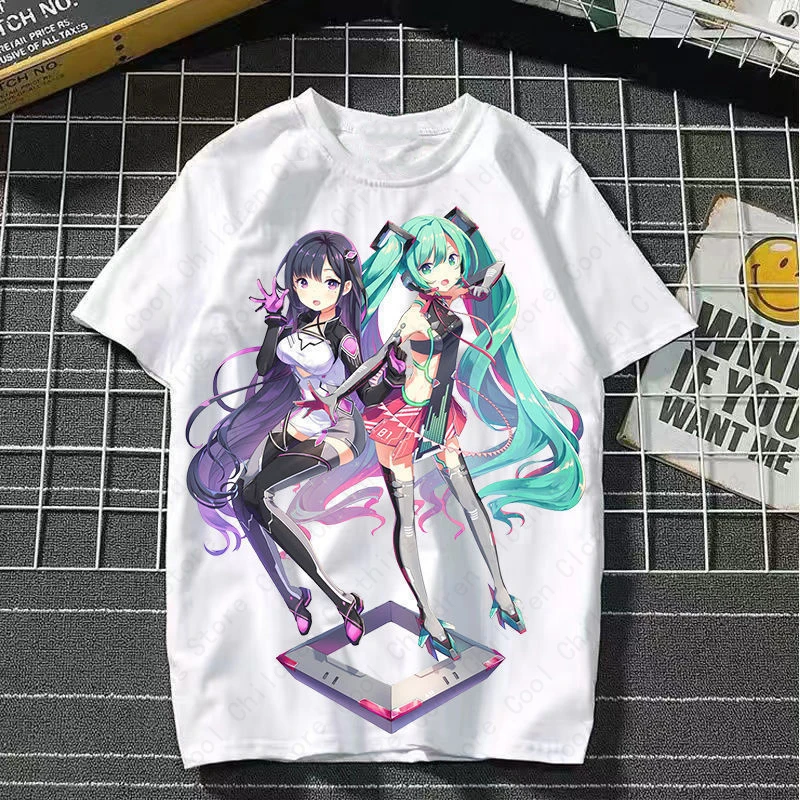 Japanese Anime Character Cute MIKU Print Tshirt 2024 Summer Women Men 3D TShirt Street Fashion Casual Style Short Sleeve For Kid 6