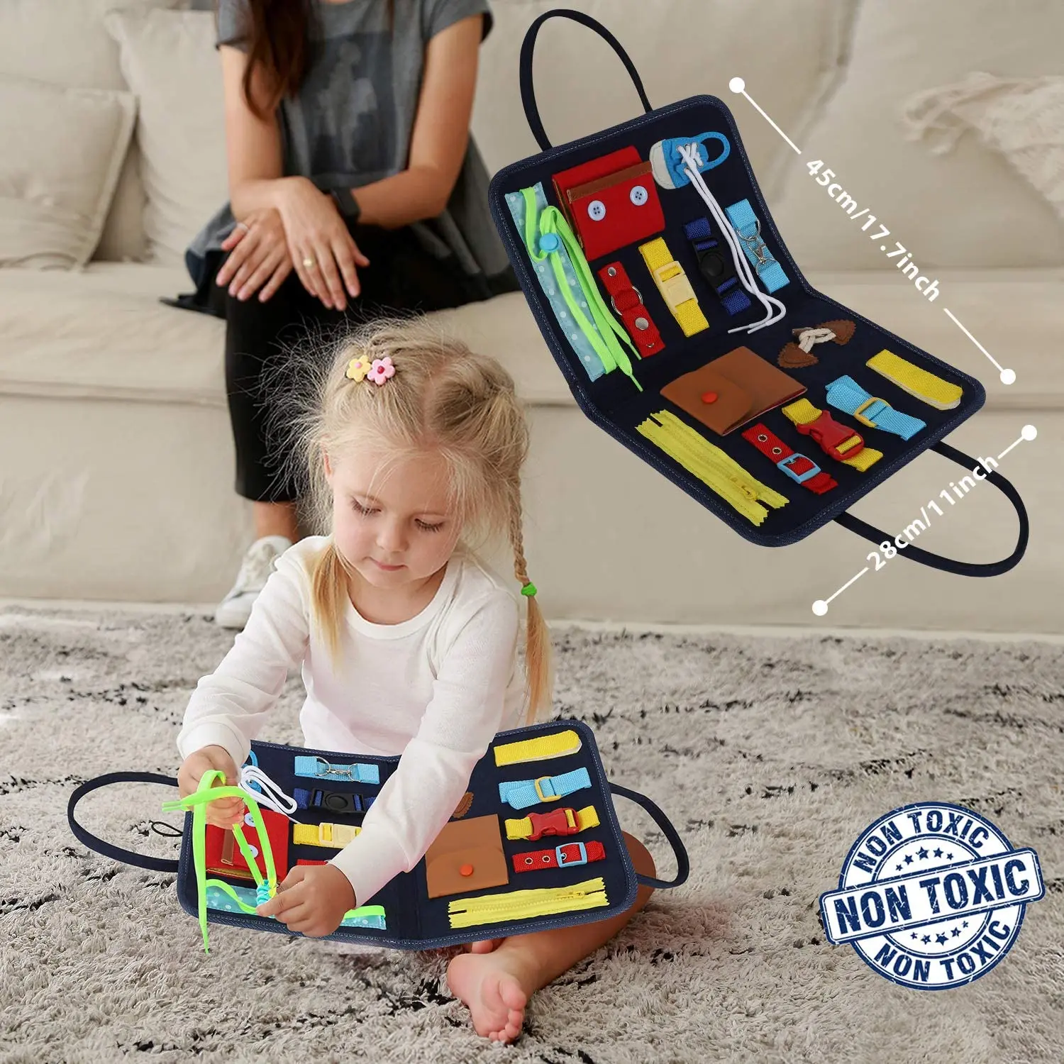 

Доска Монтессори игрушки для малышей 2-4 дюйма сенсорная доска занятая книга для малышей игрушки для путешествий игрушки для дошкольного обучения игрушка