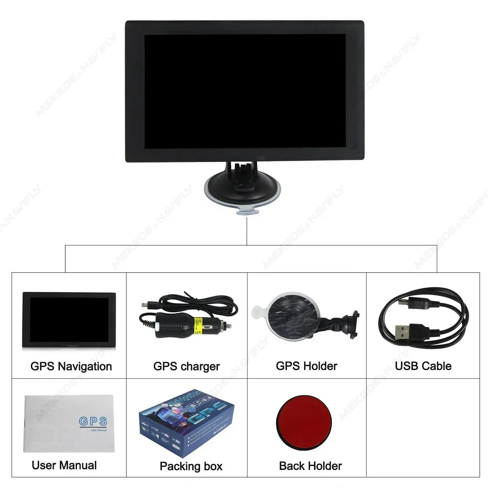 9 Inch GPS Navigation Touch Screen Truck Sat Europe Map View Navigation Guidance 256M+16G FM Transmitter TF Video Hi-Fi Speakers